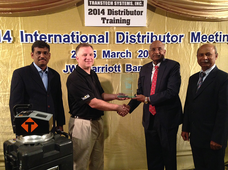 Taisei receiving TransTech Systems Distributor of the year award